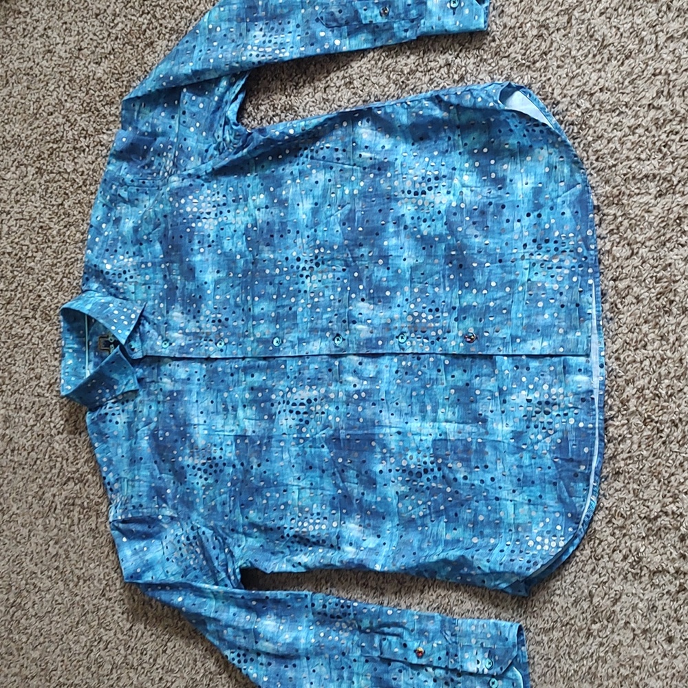 Luciano Visconti Abstract Dot Patterned Button-Do… - image 1